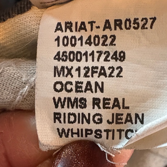 Ariat DenimReal Riding Jeans with Paisley Waistband - Like New! Size 28 XL - Picture 10 of 11